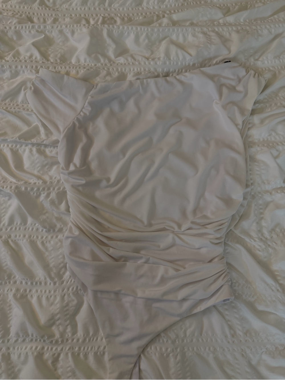 Forever 21 One-Shoulder Ruched Dress in Light Cream Never worn!